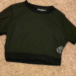 Black mesh crop top